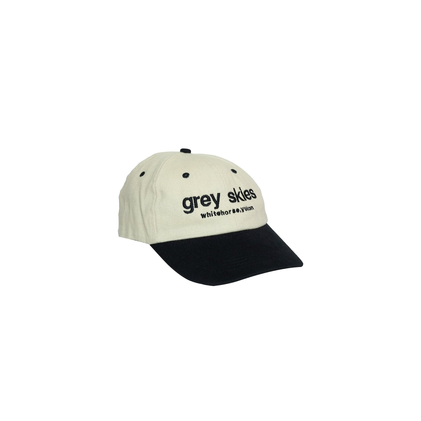 Grey Skies Lowercase Hat (Black)