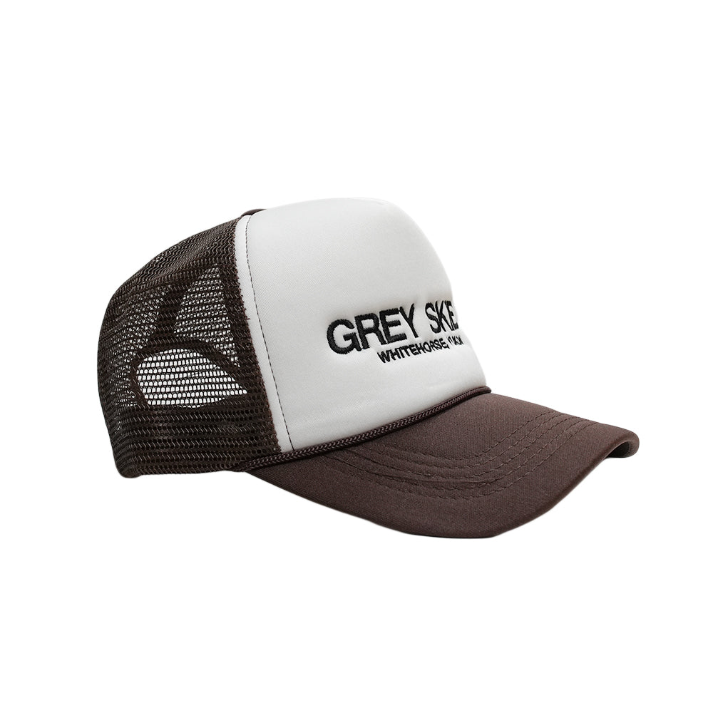 Grey Skies Trucker Hat (Brown)