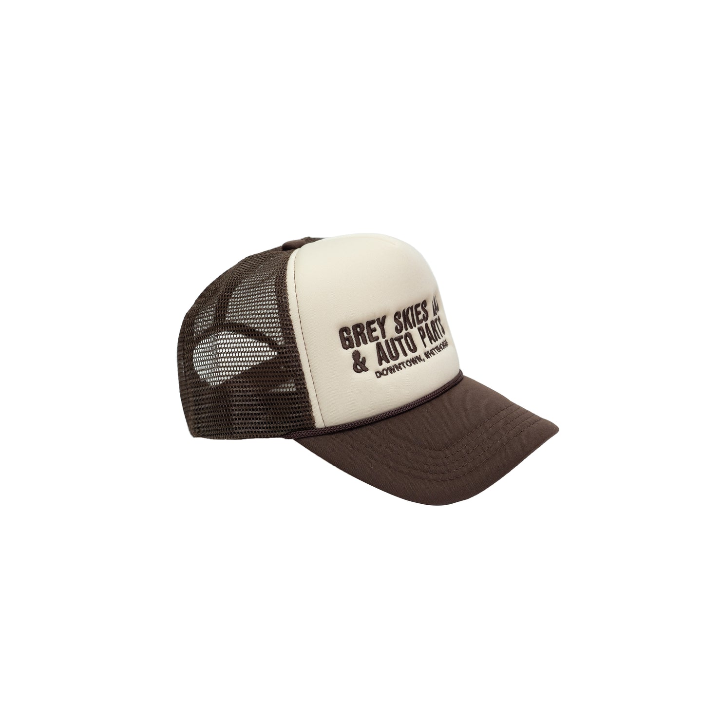 Grey Skies “Gas” Trucker Hat (Brown)