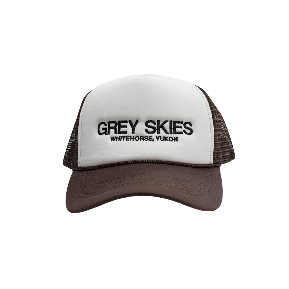 Grey Skies Trucker Hat (Brown)