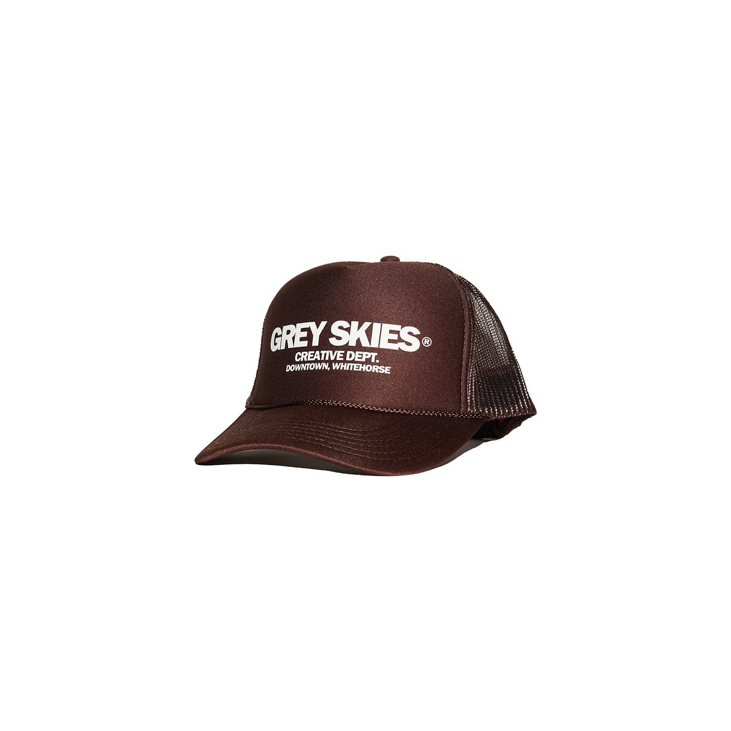 Grey Skies Creative Dept. Trucker Hat (Brown)