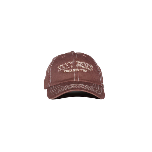 Grey Skies Curved Dad Hat (Brown)