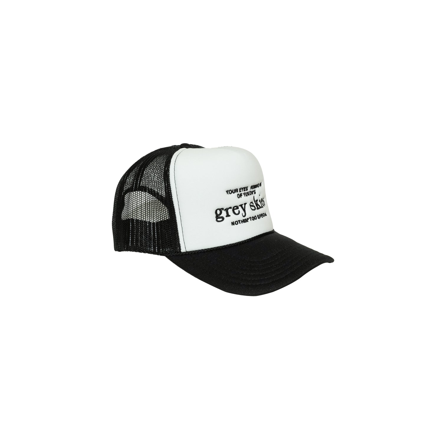 Grey Skies “NTS” Trucker Hat (Black)