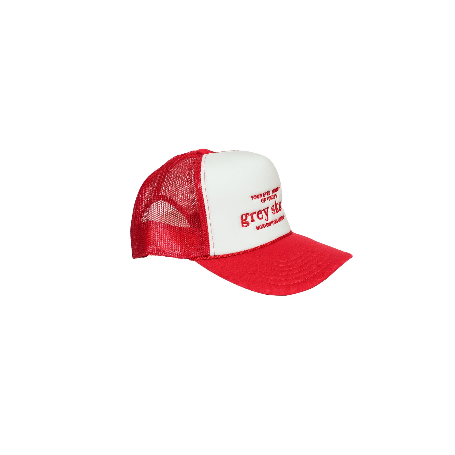 Grey Skies “NTS” Trucker Hat (Red)