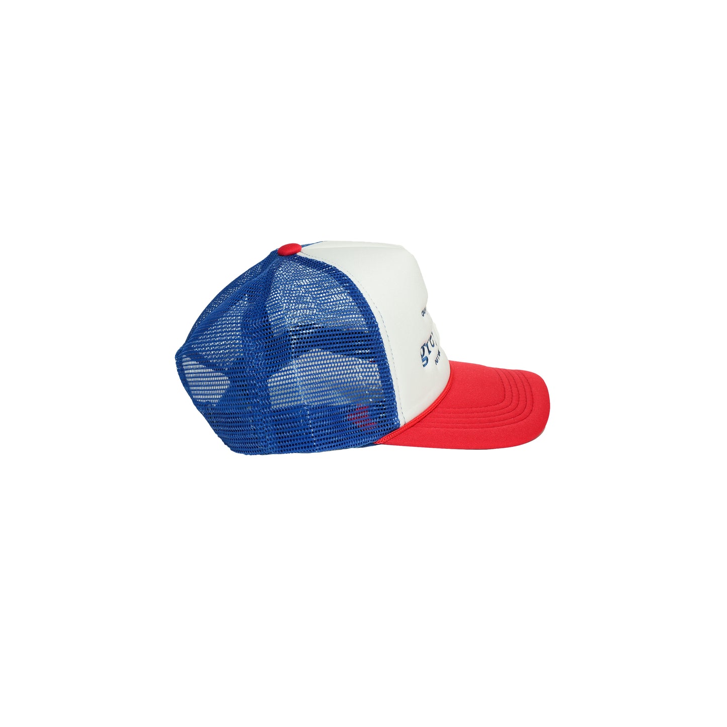 Grey Skies “NTS” Trucker Hat (Red-Blue)